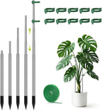 Aieve Extendable Plant Stakes, 13in to 49in Stainless Steel Telescoping Monstera Plant Support Stakes, Indoor Outdoor Garden Stake Support Sticks for Tomato Vegetables Monstera Vine (5 Packs)