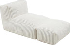 Hobestluk Big Bean Bag Lounger Chairs Large Beanbag Chair for Adults Bean Bag Sofa with Memory Foam Filled for Living Room, Bedroom or Balcony (Stripe White)