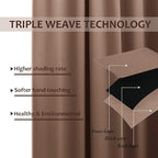 NICETOWN 2 Panels Patio Outdoor Curtains Waterproof, Thermal Insulated Stainless Steel Rustproof Grommet Blackout Indoor Outdoor Curtains/Drapes for Party/Cottage, W52 by L84, Tan