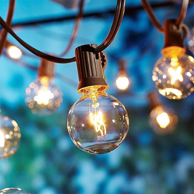 String Lights 50 ft Shatterproof LED Globe Bulbs, Warm White, 52 Count