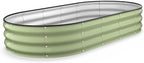 Kesfitt Raised Garden Bed, 6x3x1 FT Galvanized Steel Metal Raised Garden Bed, Oval Open-Bottom Design, 12-Inch Deep for Outdoor Vegetable & Herb Gardening, Fruit Green