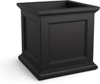 Mayne Fairfield 28-Inch Square Planter – Weather-Resistant Planter for Flowers – Durable Indoor/Outdoor Design for Commerical, Patio, Porch, or Entryway, Black