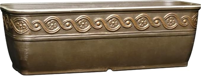 Classic Home and Garden Corinthian Trough Planter, 10", Bronze