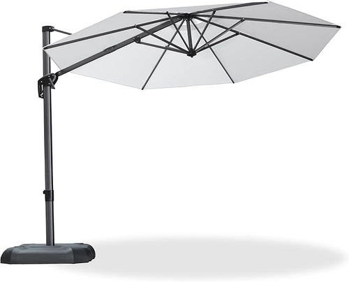 10 Feet Patio Umbrella Outdoor Cantilever Round – White, 10Feet