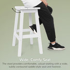 Stoog Weatherproof Bar Stools Set of 4, 28" Height Patio Bar Stools, Easy to Clean and Maintain, for Bar, Kitchen Counter, Deck, and Patio, White