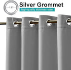 NICETOWN Indoor & Outdoor Curtain for Patio Clearance 84 inch Length, Waterproof Blackout Sun Blocking Thermal Insulated Vertical Drapes for Gazebo & Deck, 1 Panel, 52" W, Silver Grey