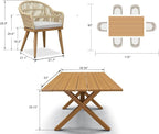 PURPLE LEAF 7 Pieces Patio Dining Set with Outdoor Aluminium Dining Table and Woven Chairs Modern Metal Furniture Cushions Sets for Garden Yard Indoor Decor Kitchen Teak