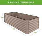 Best Choice Products 8x4x2ft Outdoor Metal Raised Garden Bed, Deep Root Planter Box for Vegetables, Herbs & Flowers, 478-Gallon Capacity, 100% Non Toxic Materials - Taupe