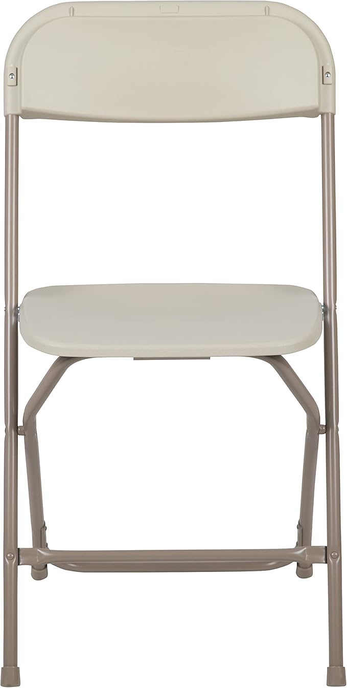 Flash Furniture Hercules Series Plastic Folding Chair - Beige - 4 Pack 650LB Weight Capacity Comfortable Event Chair-Lightweight Folding Chair
