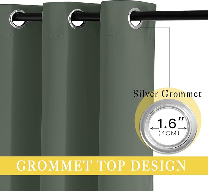 NICETOWN Blackout Curtains & Drapes - Privacy Thermal Efficiency Backdrop Curtains for Bedroom Room Divider Living Room Patio Sliding Glass Door, Wide 80 x Long 144 inch, Dark Mallard, 1 Panel