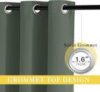 NICETOWN Blackout Curtain Drape for Bedroom - Grommet Noise Reducing Thermal Insulated Room Darkening Window Treatment for Living Room (1 Panel, Dark Mallard, W66 x L66 Inch)