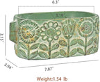 8 inch Green Pots Planters Indoor Plants Succulent Pots Rectangle Window Box Cactus Plant Containers for Home Decor(No Drainage)