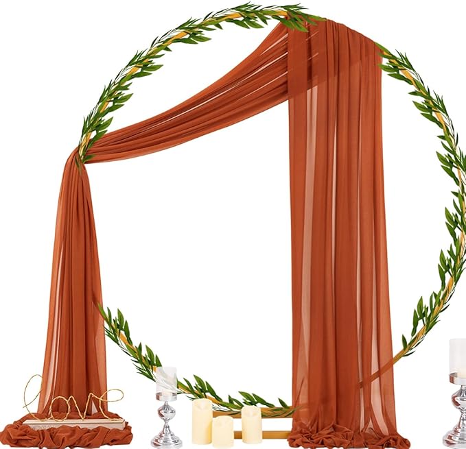 Outdoor Curtain Panel Sheer Chiffon Terracotta 29 x 236 Inch