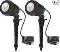 Spotlight Outdoor – 120V Plug-in, 2700K Warm White LED Landscape Spot Lights with RGB 3 Lenses for Yard, Garden, Lawn&Tree Decor, IP67 Waterproof, Perfect for Holidays&Everyday (2 Pack, Black)