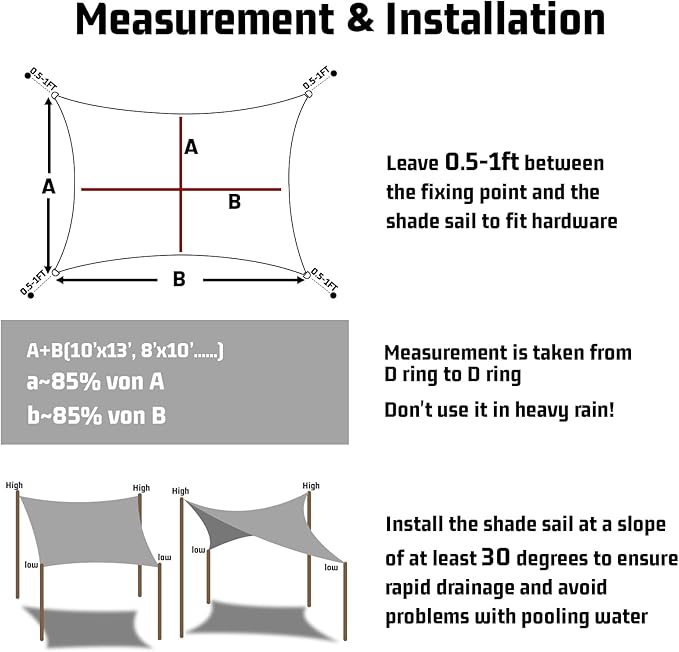 LOVE STORY Right Triangle 10'x12'x15.6' Waterproof Sun Shade Sail Canopy UV Block for Outdoor Patio Backyard Carport,Cream(We Make Custom Size)