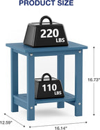 Side Table 16-Inch HIPS Outdoor End Table in Navy Blue