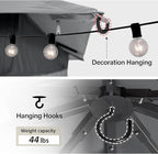 LAUSAINT HOME Semi-Permanent Outdoor Patio Gazebo 10'x20', Heavy Duty Party Tent Shelter with Double Roofs, Mosquito Nettings and Privacy Screens for Backyard, Garden, Lawn, Gray