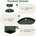 Bamworld Corner Plant Stand Indoor Outdoor, Tall Metal Flower Pot Stands for Multiple Plants, 4 Tier Dark Green Heavy Duty Plant Shelf for Patio Garden Balcony Living Room Bedroom(Patent Design)