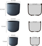 Kante 13",11",9" Dia Round Concrete Large Plant Pots Outdoor Indoor Planters Bowl with Drainage Hole for Patio, Set of 3,Charcoal