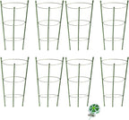 8 Pack Tomato Cage for Garden Plant Support, 18 inches Small Tomato Cages Tomato Trellis with Adjustable Rings, Plant Stakes for Peony Support, Tomato Stakes Rings for Climbing Plants