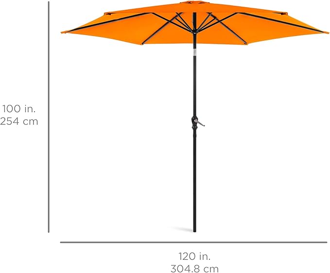 Best Choice Products 10ft Outdoor Table Compatible Steel Polyester Market Patio Umbrella w/Crank and Easy Push Button Tilt