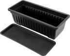 JOIKIT 17 Inches Black Plastic Planter Box, 6 Packs, Good Drainage, Indoor Outdoor Usage, for Garden, Windowsill, Patio, Balcony