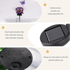 Solar Lights Outdoor Garden Decor,LED Lotus Flower Lamp, Metal Tulip & Butterfly Decoration Solar Lawn Lamp for Courtyard, Garden Gifts for Women (Purple)