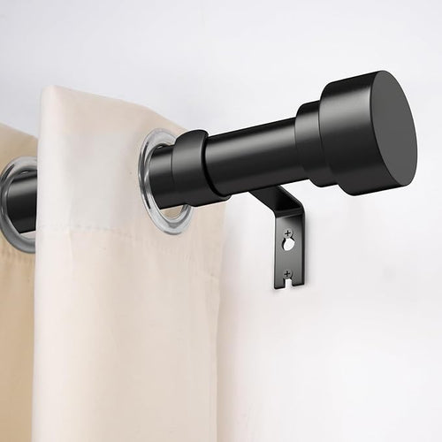 2 Pack Curtain Rods for Windows 72 to 144, 1 Inch Adjustable Black Heavy Duty Long Window Curtain Rod, Modern Style Indoor Outdoor Drapery Rods with End Caps, Size 32" - 150"