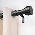Time Forest Black Curtain Rods for Windows 48 to 84 Inch (4-7 Feet), 1 Inch Diameter Adjustable Heavy Duty Curtain Rod, Modern Style Indoor Outdoor Window Drapery Rods with End Caps, Size 32"- 90"