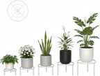 5 Pack Metal Plant Stand Indoor Outdoor Anti-Rust Iron Flower Pot Stand Holder, Round Black Display Rack Flower Stand Plant Holders for Living Room,Balcony,Garden