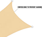 LOVE STORY Triangle 15'x15'x15' Waterproof Sun Shade Sail Canopy UV Block for Outdoor Patio Backyard Carport,Sand(We Make Custom Size)