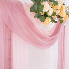 Outdoor Curtains Sheer Chiffon Arch Drapes 2 Panels Dusty Rose