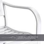 Grand patio 50" Garden Bench, Outdoor Benches with Anti-Rust Metal Powder Coated Frame, Patio Bench for Front Porch Park Outside Furniture Decor,White