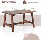 Tangkula Outdoor Coffee Table, Solid Wood Patio Desk with Slatted Tabletop, Rectangle Side Table for Garden Lawn Porch Balcony Poolside Living Room