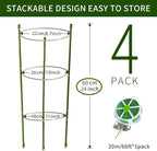 4 Pack Tomato Cage for Garden Plant Support, 24 inches Small Tomato Cages Tomato Trellis with Adjustable Rings, Plant Stakes for Peony Support, Tomato Stakes Rings for Climbing Plants