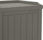 Suncast Outdoor Storage Box - 22 Gallon Stone Gray Resin Outdoor Deck Box with Seat, Weatherproof Patio Storage Bin Container for Keeping Cushions, Tools, & Towels for Pool, Yard, & Garden