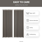 Waterproof Outdoor Curtain W105 x L84 - Grommet Top Sunlight Blocking Window Treatment Drapes Blackout Curtains for Home Bedroom Living Room Outdoor Patio Porch Gazebo (Taupe, 2 Panels)