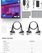 Govee Smart Outdoor String Lights 2, 96ft RGBIC Outdoor Lights with Dimmable Warm White LED Bulbs, 47 Scene Modes for Patio, Backyard, IP65 Waterproof, Compatible with Alexa, App Control