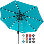 ABCCANOPY Durable Solar Led Patio Umbrellas with 32LED Lights 11FT (Turquoise)