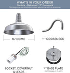 Wall Light, 16-Inch Galvanized Steel Outdoor Barn Fixture