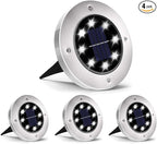 INCX 4.6 inch Solar Lights for Outside, 4 Pack Solar Light Outdoor Waterproof, Garden Lights Landscape Lighting for Lawn Yard Deck Driveway Walkway White