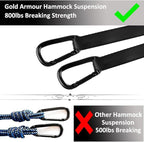 Gold Armour Camping Hammock - XL Double Hammock Portable Hammock Camping Accessories Gear for Outdoor Indoor with Tree Straps, USA Based Brand (Purple and Fuchsia)