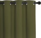 NICETOWN Door Curtain for Closet Doors 80 Inches Long 1 Panel, Blackout Doorway Curtain for Open Closet Bedroom, Room Divider Living Room for Privacy (Olive Green, 1 Panel, 46W x 80L)