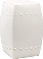 Safavieh Villa Glazed Ceramic Decorative Garden Stool, Cream