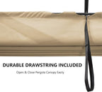 Pergola Shade Cover Replacement Canopy Top Compatible with 10 X 13 ft 6-Bar Pergola Frames - Beige (Canopy Size 116" W x 135" L, Canopy Top Only)