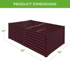 Best Choice Products 8x4x2ft Outdoor Metal Raised Garden Bed, Deep Root Planter Box for Vegetables, Herbs & Flowers, 478-Gallon Capacity, 100% Non Toxic Materials - Burgundy