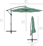 Best Choice Products 10ft Offset Cantilever Hanging Market Patio Umbrella, 8 Sturdy Ribs, Easy Adjustment - Seaglass