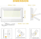 Onforu 120W Flood Lights Outdoor,12000lm White LED Work Light with Plug, 6500K Daylight White LED Flood Lighting, IP66 Waterproof Security Yard Lights for Yard Garage Stadium 2 Pack