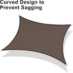 LOVE STORY Custom Size 6'x12' Brown Sun Shade Sail Rectangle UV Block Canopy Patio Sail Sunshades Fabric for Outdoor Garden Carport (We Make Custom Size)