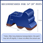 Kigeli 6 Pcs Resin Garden Pot Feet for Outdoor Planters 3 Inch Long 1.5 Inch Tall Flower Handmade Elevator Plant Feet Frost Proof Lifter for 14-20 in Pot(Royal Blue)